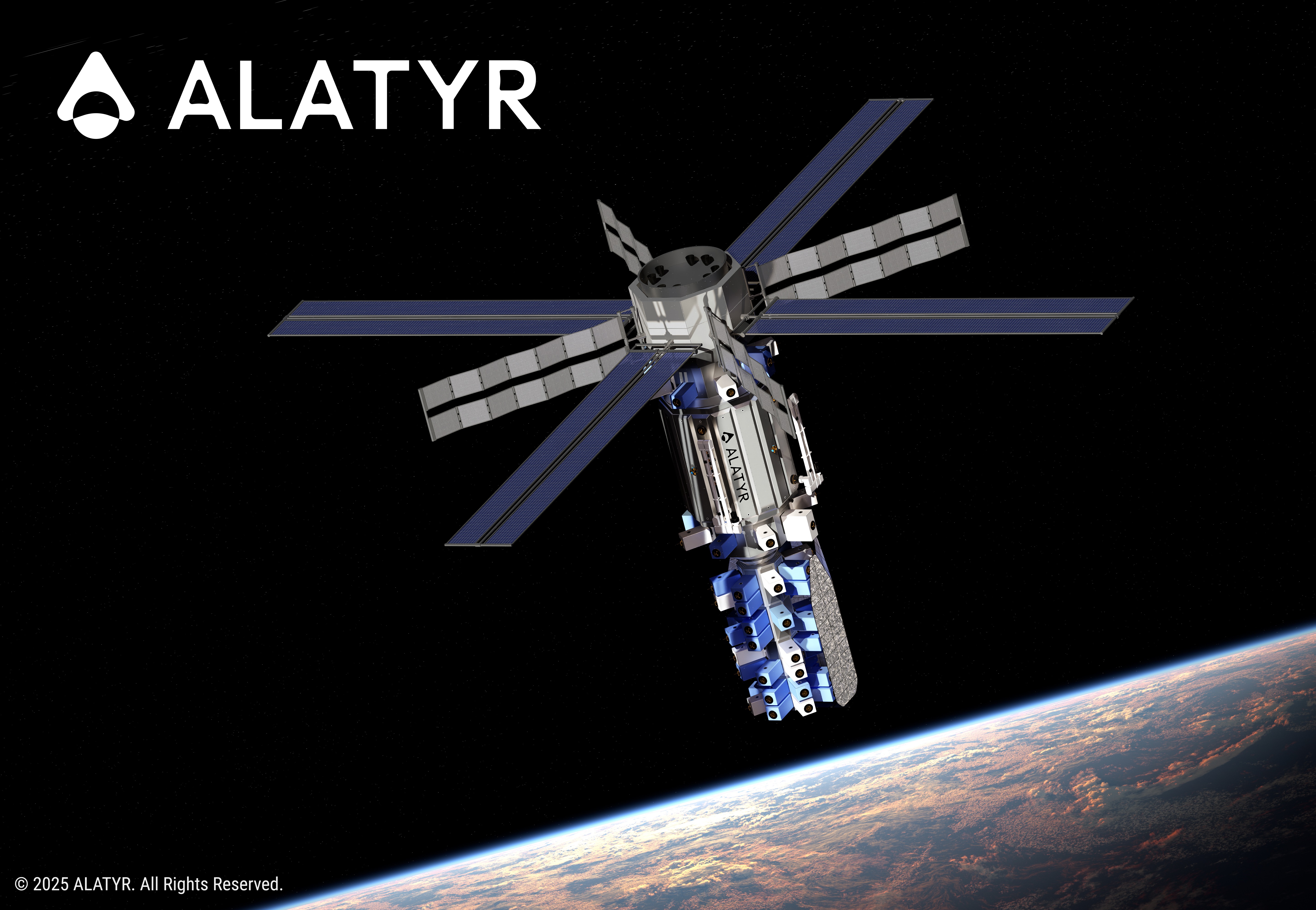 Projet de station spatiale robotique et intelligente. Plus besoin d'astronaute à bord ! © Alatyr